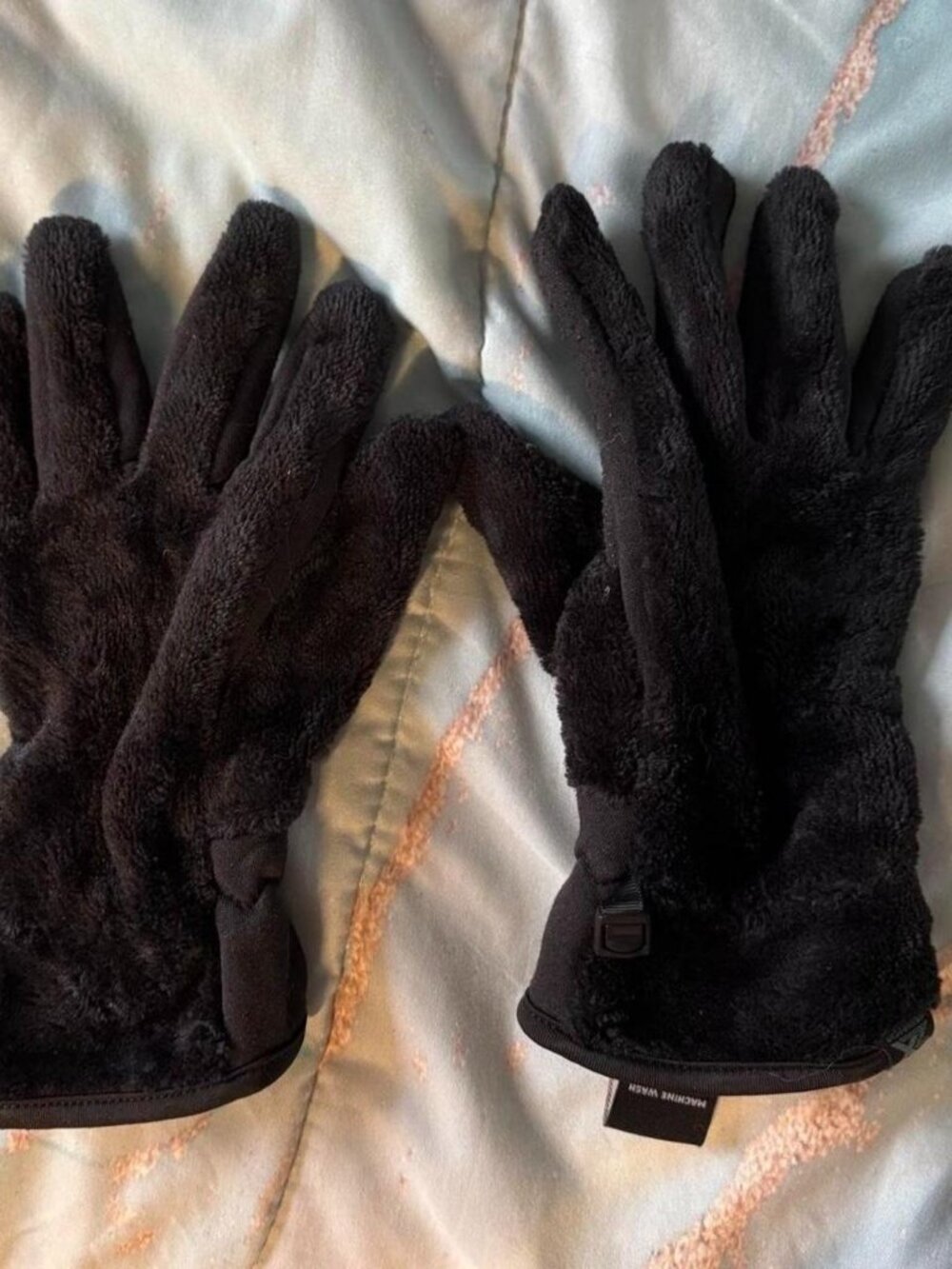 Fleece black gloves - Size S/M